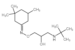O-(2-hydroxy-3-(tert-butylamino)propyl)-3,3,5-trimethylcyclohexanone oxime structure