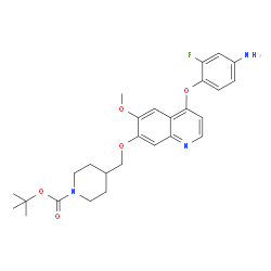 4-(((4-(4-氨基-2-氟苯氧基)-6-甲氧基喹啉-7-基)氧基)甲基)哌啶-1-甲酸叔丁酯结构式