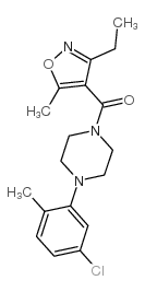 [4-(5-氯-2-甲基苯基)-1-哌嗪](3-乙基-5-甲基-4-异噁唑)-甲酮结构式
