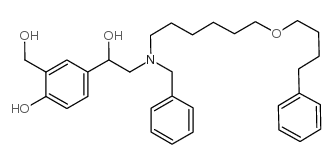 4-(2-(苄基(6-(4-苯基丁氧基)己基)氨基)-1-羟基乙基)-2-(羟甲基)苯酚结构式