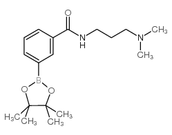 N-[3-(N,N-二甲基氨基)丙基]苯甲酰胺-3-硼酸频那醇酯结构式
