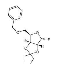 5-O-benzyl-2,3-O-(3-pentylidene)-α-D-ribofuranosyl fluoride Structure