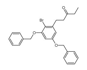 1-(3,5-dibenzyloxy-2-bromophenyl)pentan-3-one结构式