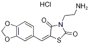 (5E)-3-(2-氨基乙基)-5-(1,3-苯并二唑-5-基亚甲基)-1,3-噻唑烷-2,4-二酮盐酸盐结构式