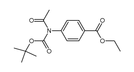 4-(N-Acetyl-N-tert-butyloxycarbonylamino)benzoic acid ethyl ester Structure