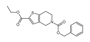 5-苄基 2-乙基 6,7-二氢噻吩并[3,2-c]吡啶-2,5(4h)-二羧酸结构式