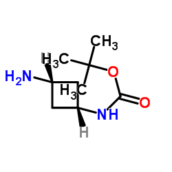 顺式-3-氨基-1-环丁基氨基甲酸叔丁酯结构式