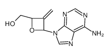 [(2S,4R)-4-(6-aminopurin-9-yl)-3-methylideneoxetan-2-yl]methanol结构式