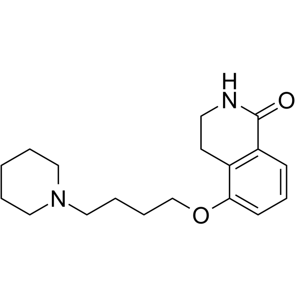 3,4-二氢-5- [4-(1-哌啶基)丁氧基] -1(2H)-异喹啉酮结构式