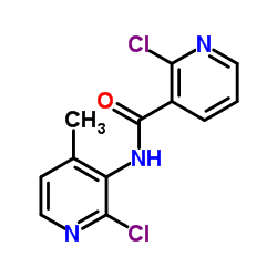 2-氯-N-(2-氯-4-甲基-3-吡啶)烟酰胺结构式