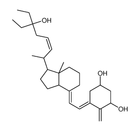 (5E)-5-[(2E)-2-[1-[(E)-6-ethyl-6-hydroxyoct-3-en-2-yl]-7a-methyl-2,3,3a,5,6,7-hexahydro-1H-inden-4-ylidene]ethylidene]-4-methylidenecyclohexane-1,3-diol结构式