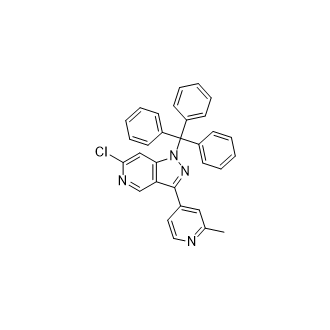 6-氯-3-(2-甲基-吡啶-4-基)-1-三苯甲基-1H-吡唑并[4,3-c]吡啶结构式