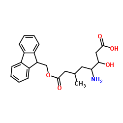(3S,4S)-4-[(芴甲氧羰基)氨基]-3-羟基-6-甲基庚酸结构式