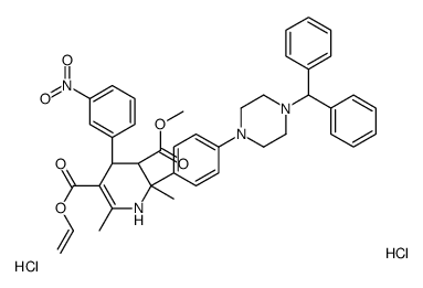 5-O-ethenyl 3-O-methyl (2R)-2-[4-(4-benzhydrylpiperazin-1-yl)phenyl]-2,6-dimethyl-4-(3-nitrophenyl)-3,4-dihydro-1H-pyridine-3,5-dicarboxylate,dihydrochloride Structure