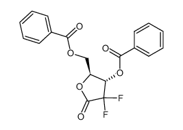 2-脱氧-2,2-二氟-L-赤式戊呋喃酮糖-3,5-二苯甲酸酯结构式