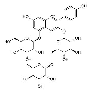 pelargonidin 3-O-rutinoside 5-O-β-D-glucoside Structure