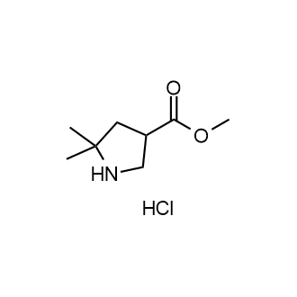 5,5-二甲基吡咯烷-3-羧酸甲酯盐酸盐结构式