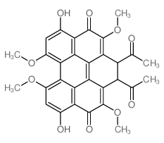 Benzo[ghi]perylene-4,11-dione,1,2-diacetyl-1,2-dihydro-5,10-dihydroxy-3,7,8,12-tetramethoxy-, (1R,2R)-rel- structure