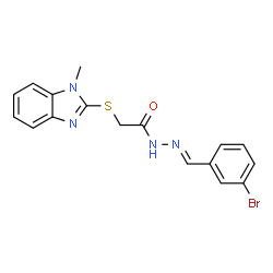 N'-[(E)-(3-bromophenyl)methylidene]-2-[(1-methyl-1H-benzimidazol-2-yl)sulfanyl]acetohydrazide Structure