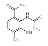 2-acetamido-3-hydroxy-4-methyl-benzoic acid structure