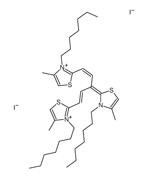 2,2'-[3-[(3-heptyl-4-methyl-3H-thiazol-2-ylidene)ethylidene]propenylene]bis[3-heptyl-4-methylthiazolium] diiodide Structure