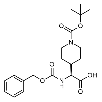 (S)-2-(((苄氧基)羰基)氨基)-2-(1-(叔丁氧基羰基)哌啶-4-基)乙酸结构式
