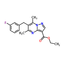 Ethyl 6-(3-fluorobenzyl)-5,7-dimethylpyrazolo[1,5-a]pyrimidine-3-carboxylate结构式