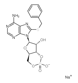 8-benzylthioadenosine-3',5'-cyclic monophosphate sodium salt Structure
