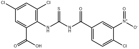 3,5-dichloro-2-[[[(4-chloro-3-nitrobenzoyl)amino]thioxomethyl]amino]-benzoic acid picture