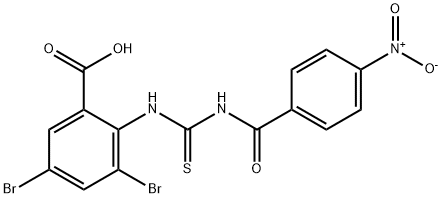 3,5-dibromo-2-[[[(4-nitrobenzoyl)amino]thioxomethyl]amino]-benzoic acid picture