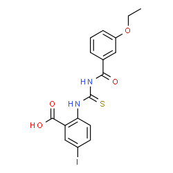 5-IODO-2-[[[[(2-METHYLPHENOXY)ACETYL]AMINO]THIOXOMETHYL]AMINO]-BENZOIC ACID结构式