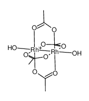 tetrakis(μ-acetato)-dirhodium(1+) aqueous ion Structure