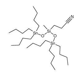 bis-(tri-n-butylstannyloxa)-methyl-β-cyanoethylsilane Structure