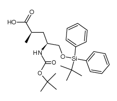 (2R,4S)-4-((tert-butoxycarbonyl)amino)-5-((tert-butyldiphenylsilyl)oxy)-2-methylpentanoic acid结构式