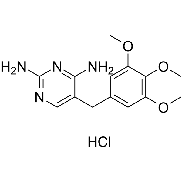 5-[(3,4,5-trimethoxyphenyl)methyl]pyrimidine-2,4-diamine hydrochloride structure