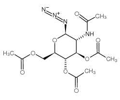 2-乙酰氨基-3,4,6-三-O-乙酰基-2-脱氧-Β-D-吡喃葡萄糖酰基叠氮化物结构式