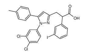 3-[1-(3,4-Dichloro-phenyl)-5-p-tolyl-1H-pyrazol-3-yl]-2-(3-iodo-phenyl)-propionic acid Structure