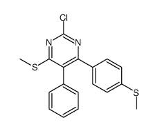 2-chloro-4-methylsulfanyl-6-(4-methylsulfanylphenyl)-5-phenylpyrimidine Structure