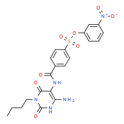 Benzenesulfonic acid,4-[[(4-amino-1-butyl-1,2,3,6-tetrahydro-2,6-dioxo-5-pyrimidinyl)amino]carbonyl]-,3-nitrophenyl ester结构式