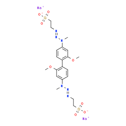 disodium 2,2'-[(2,2'-dimethoxy[1,1'-biphenyl]-4,4'-diyl)bis(1-methyl-2-triazene-3,1-diyl)]bisethanesulphonate structure