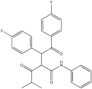 2-[1,2-Bis-(4-fluoro-phenyl)-2-oxo-ethyl]-4-methyl-3-oxo-pentanoic acid phenylamide Structure