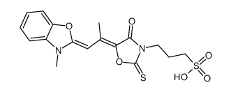 5-[1-Methyl-2-(3-methyl-3H-benzoxazol-2-ylidene)ethylidene]-4-oxo-2-thioxo-3-oxazolidine-1-propanesulfonic acid结构式