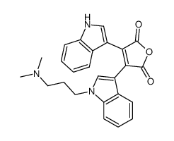 2-(1H-indol-3-yl)-3-[1-(3-dimethylaminopropyl)-1H-indol-3-yl]-maleic acid anhydride Structure