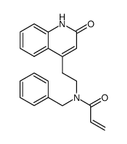 N-benzyl-N-[2-(2-oxo-1,2-dihydro-4-quinolyl)ethyl]acrylamide结构式