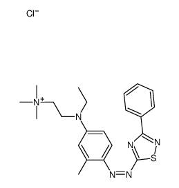 [2-[ethyl[3-methyl-4-[(3-phenyl-1,2,4-thiadiazol-5-yl)azo]phenyl]amino]ethyl]trimethylammonium chloride结构式