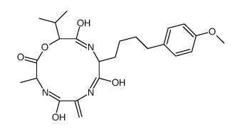 9-[4-(4-methoxyphenyl)butyl]-3-methyl-6-methylidene-12-propan-2-yl-1-oxa-4,7,10-triazacyclododecane-2,5,8,11-tetrone Structure