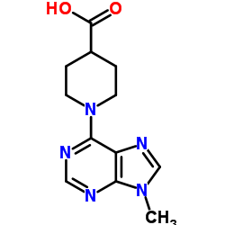 1-(9-Methyl-9H-purin-6-yl)-4-piperidinecarboxylic acid结构式