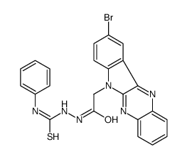 1-[[2-(9-bromoindolo[3,2-b]quinoxalin-6-yl)acetyl]amino]-3-phenylthiourea结构式
