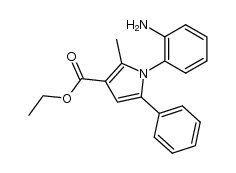 1-(2-amino-phenyl)-2-methyl-5-phenyl-pyrrole-3-carboxylic acid ethyl ester结构式