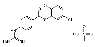 S-(2,5-dichlorophenyl) 4-(diaminomethylideneamino)benzenecarbothioate,methanesulfonic acid结构式
